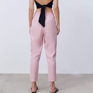 NWT Zara Flowy Light Weight Cargo Pants Pink Med